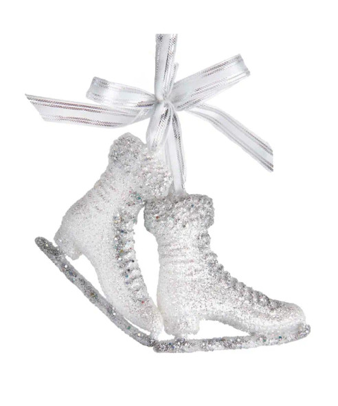 GLITTERED ICE SKATES ORNAMENT - T2729