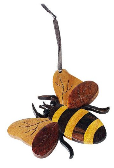 WOODEN BEE ORNAMENT - ORN1085