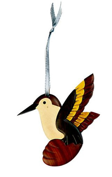 WOODEN HUMMINGBIRD ORNAMENT - ORN1007