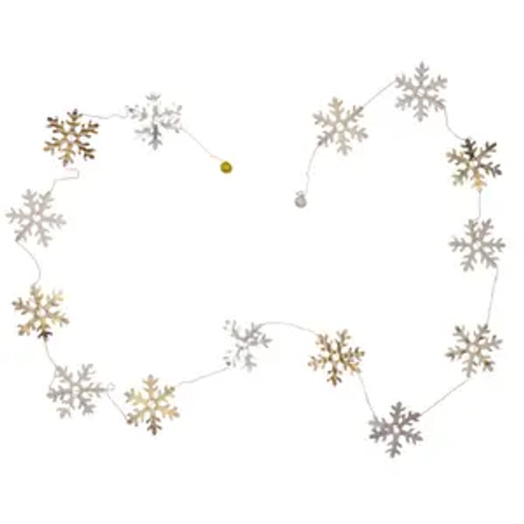 6' PAPER GARLAND METALLIC SNOWFLAKES - GG56