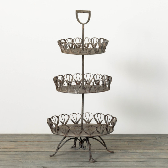 THREE-TIERED METAL PLANT STAND - MET2011