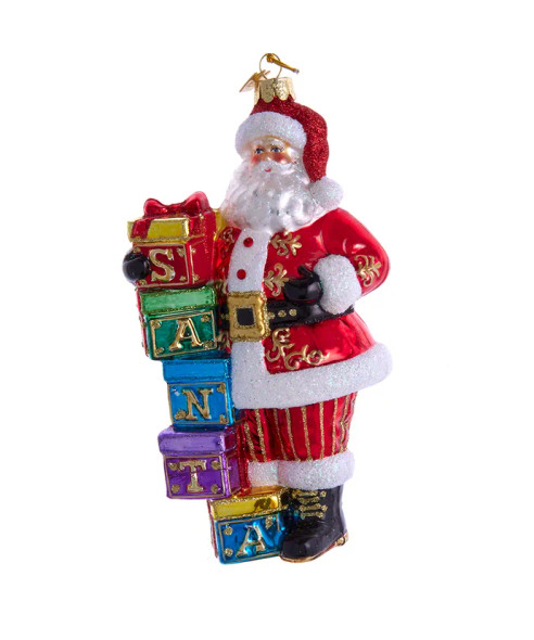 SANTA WITH GIFT BOXES ORN - BELL0029