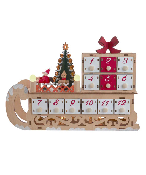 8.3'' SANTA W/ SLEIGH ADVENT CALENDAR - JEL0993