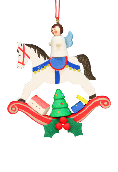 ANGEL ON ROCKING HORSE ORNAMENT - 10-0604