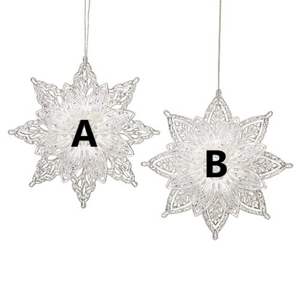 CLEAR SNOWFLAKE ORNAMENT - 136621