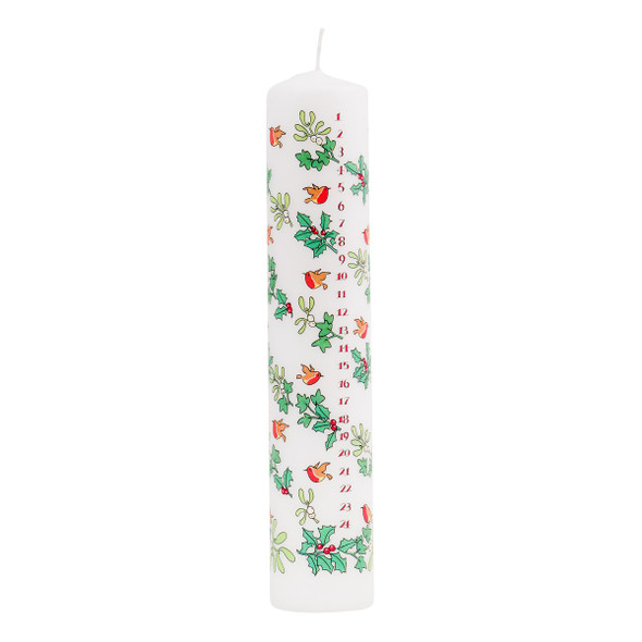 HOLLY AND IVY ADVENT PILLAR CANLDE - CAP3