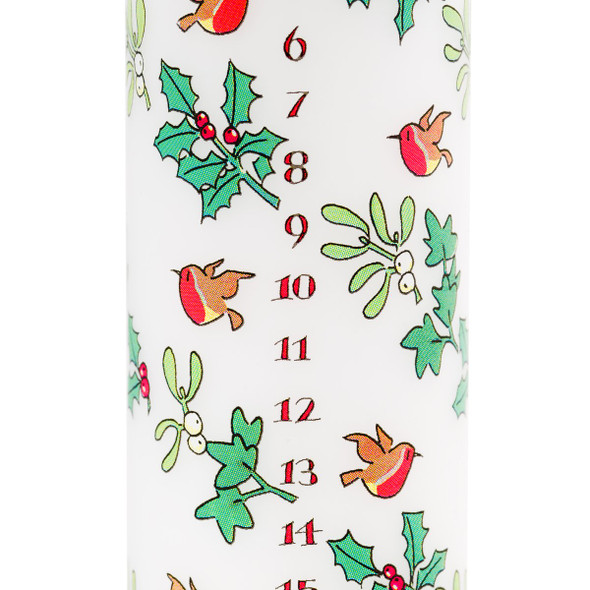 HOLLY AND IVY ADVENT PILLAR CANLDE - CAP3
