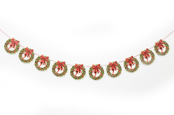 WREATH WITH GLITTER GARLAND - R120G