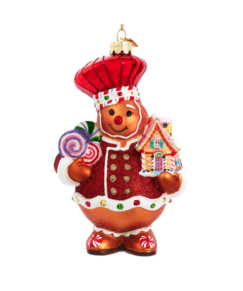 GLASS GINGERBREAD ORNAMENT - BELL0020