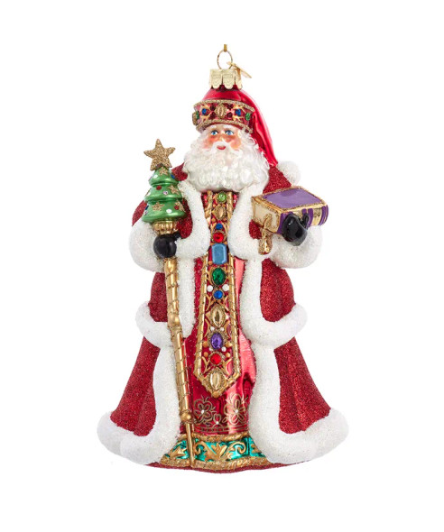 GLASS RED SANTA ORNAMENT - BELL0023