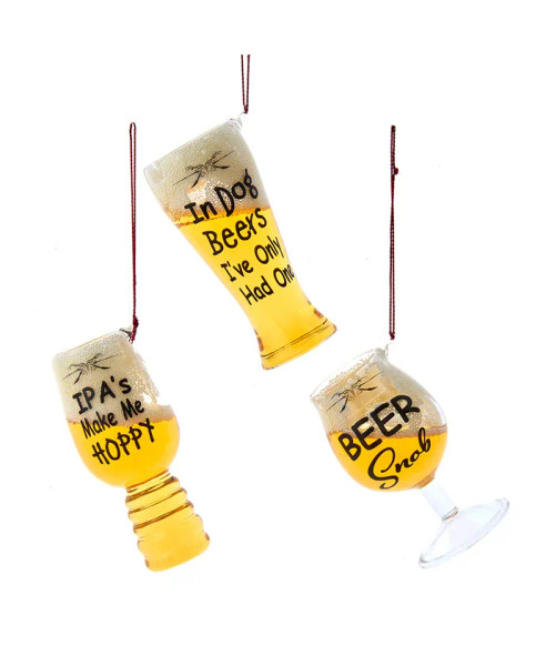 FUNNY GLASS BEER ORNAMENT - D4239