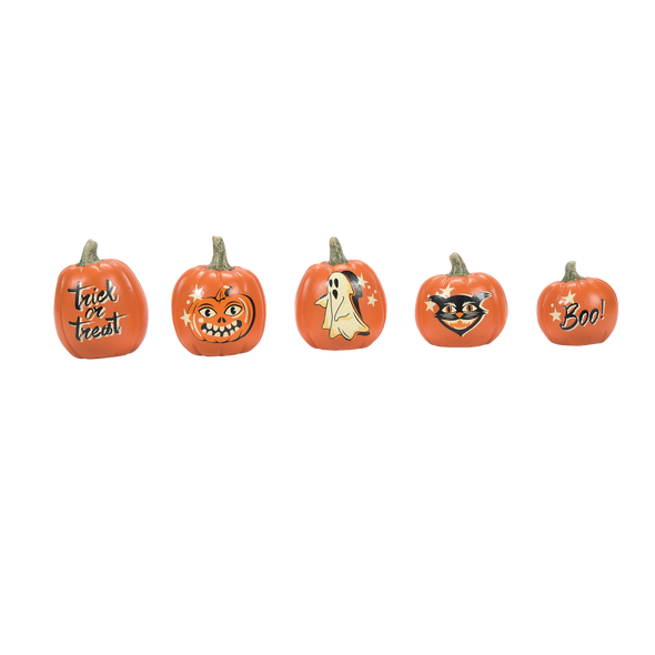 HALLOWEEN - VINTAGE PUMPKINS SET OF 5 - 6012280