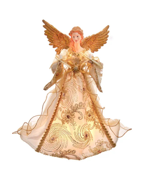 10-LIGHT IVORY AND GOLD ANGEL TREETOP - UL2241