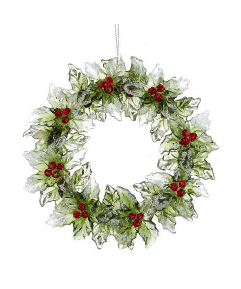 RED AND GREEN WREATH ORN - T3441