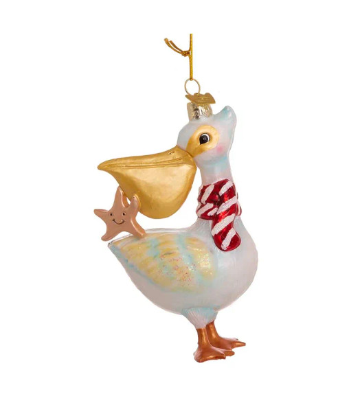 GLASS PELICAN ORNAMENT - NBX0009