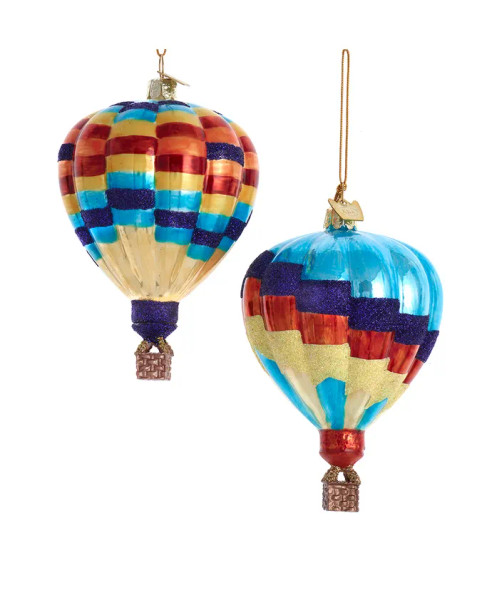 GLASS HOT AIR BALLOON ORN - NB1776