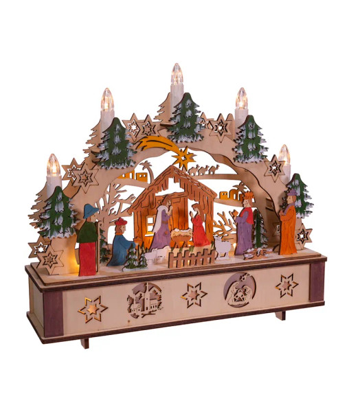LIT NATIVITY SCENE WITH CANDLES - JEL0944