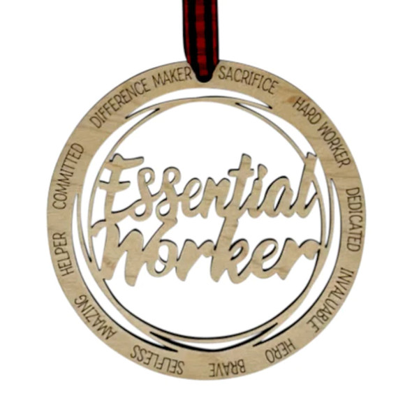 WOODEN ESSENTIAL WORKER ORNAMENT - COFR-02