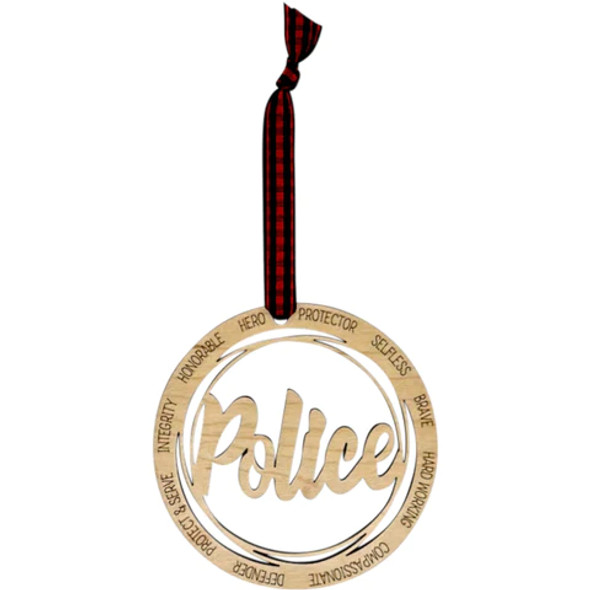 WOODEN POLICE ORNAMENT - COFR-03