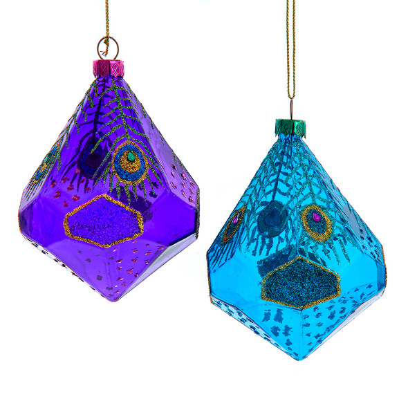 GLASS PEACOCK GEOMETRIC SHAPE - T3489