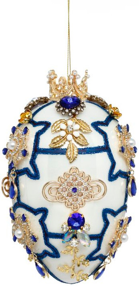 FABERGE JEWELED EGG ORNAMENT CHINOISERE 7" - 36-45970