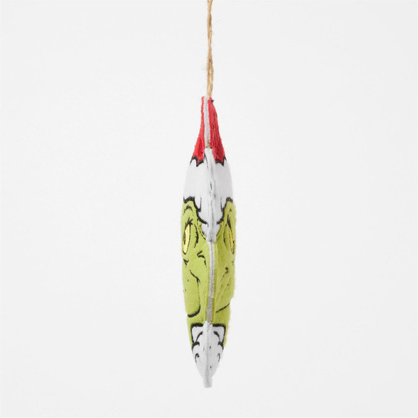 GRINCH NAUGHTY OR NICE DOUBLE SIDED FELT ORNAMENT - JIM SHORE - 6014114