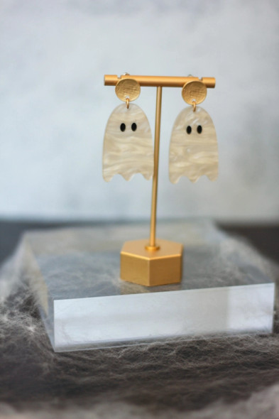 CHAMPAGNE PEARL GHOST EARRINGS - PEARLGHOST