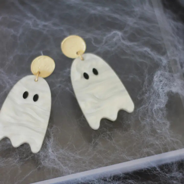 CHAMPAGNE PEARL GHOST EARRINGS - PEARLGHOST