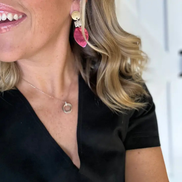 RETRO PINK CHRISTMAS BULB EARRINGS - RETROPINKBULB