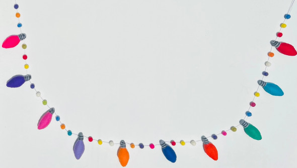 6' MULTI COLOR CHRISTMAS LIGHTS FELT GARLAND - FG272