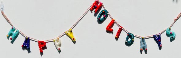 6' HAPPY HOLIDAYS FELT GARLAND MULTI COLOR - FG262