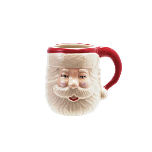 14OZ HAND-PAINTED STONEWARE SANTA MUG - XS8381