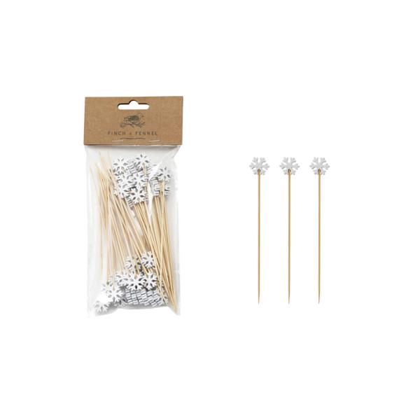 SNOWFLAKE BAMBOO SKEWERS SET OF 50 - FF0152