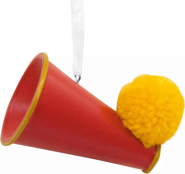 CHEERLEADING MEGAPHONE AND POM POM ORNAMENT - 1HAJ2051