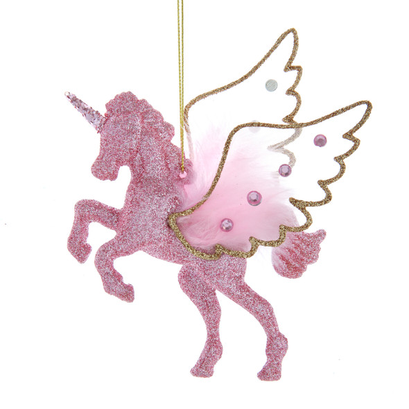 PINK GLITTER UNICORN WITH WINGS - H7606