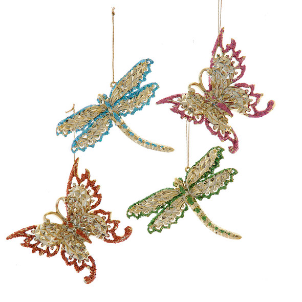 GOLD BUTTERFLY DRAGONFLY - T3781