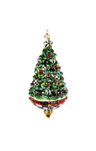 TREE SPINNING TOP GLASS ORNAMENT - MADE IN POLAND - 53913-2335