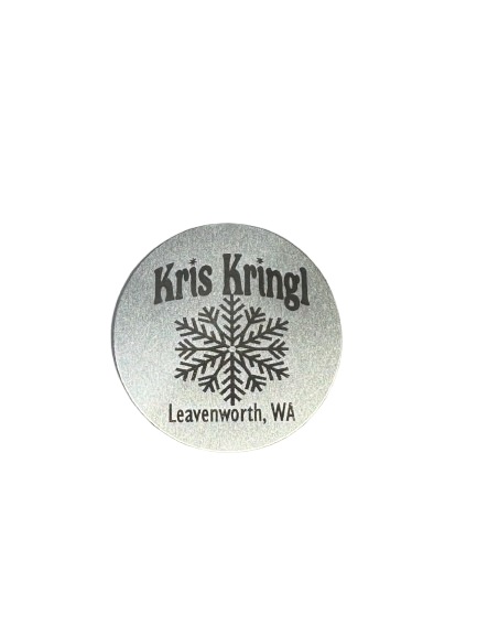 KRIS KRINGL SNOWFLAKE SILVER DISC MAGNET - MMG-57-N