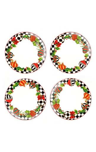DECK THE HALLS DINNER PLATES - SET OF 4 - 41800-2133
