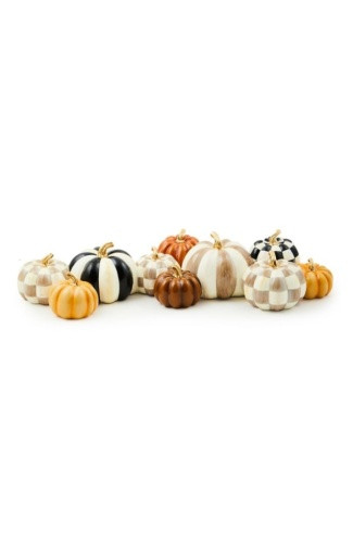 AUTUMNOLOGY CHECK AND STRIPE PUMPKIN CLUSTER - 35509-0875