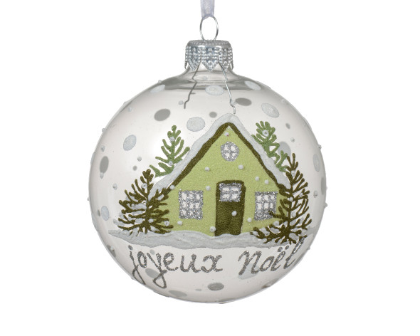 JOYEUX NOEL GLASS BAUBLE - 053274