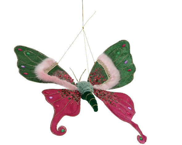 LARGE BUTTERFLY - GREEN AND PINK - 398482