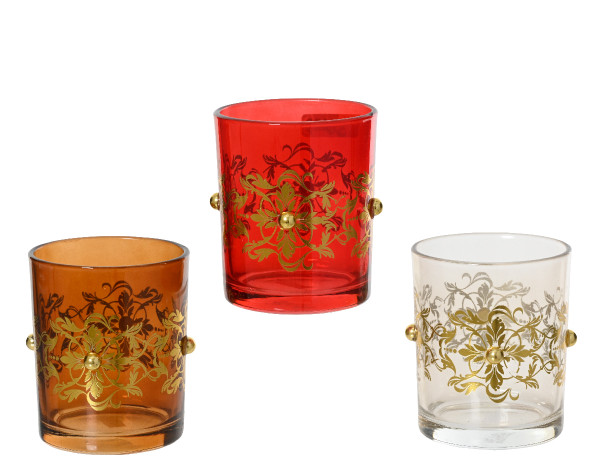 TEALIGHTHOLDER WITH GOLD - 524089