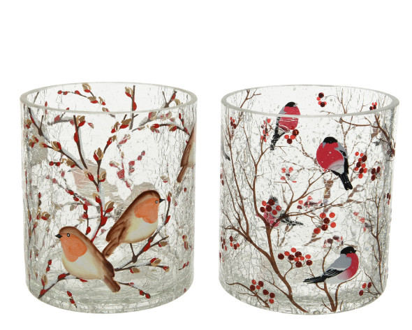 BIRD GLASS TEALIGHTHOLDER - 646180