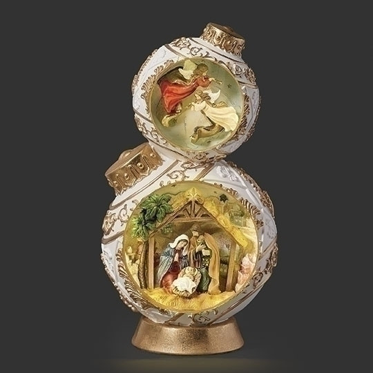 15" LIGHTED STACKED ORNAMENT FIGURE NATIVITY - 138526