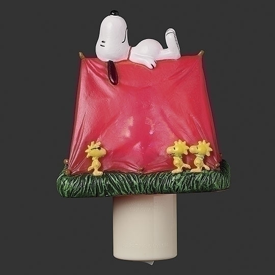 5" LIGHTED REVEAL TENT SNOOPY WITH WOODSTOCK NIGHT LIGHT - 160076