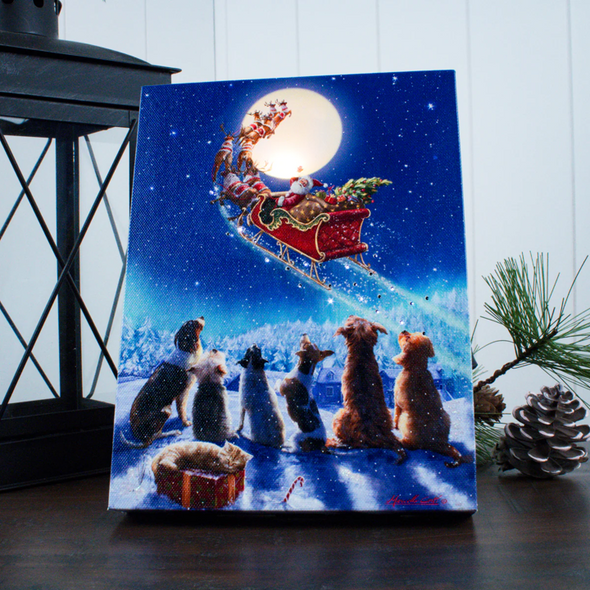 SANTA'S ARRIVAL - 8X6 LIGHTED CANVAS - A2552