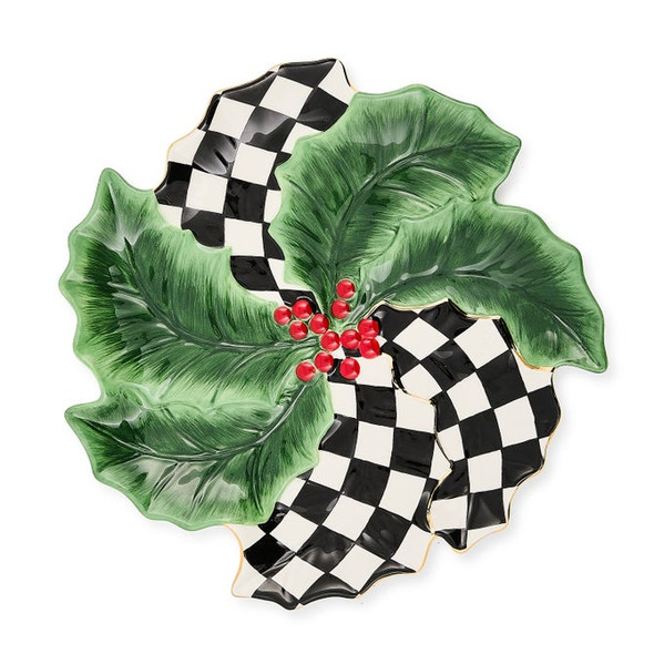 HOLLY LEAF CERAMIC SERVING PLATTER - 35509-1420