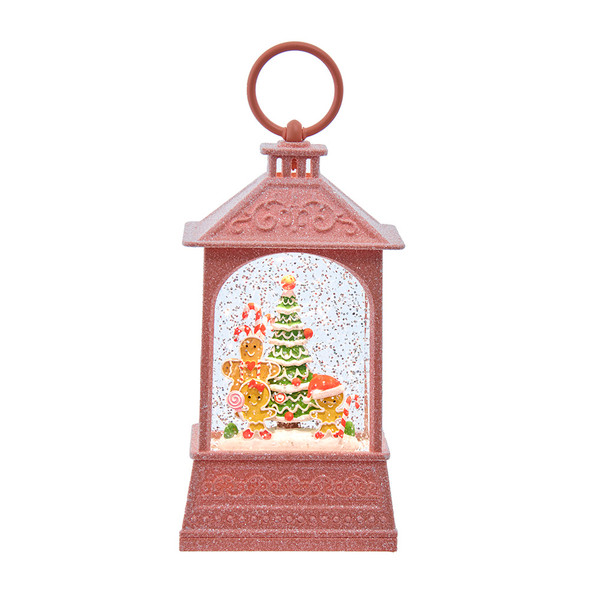 LED LANTERN WITH GINGERBREAD AND TREE - JEL1071
