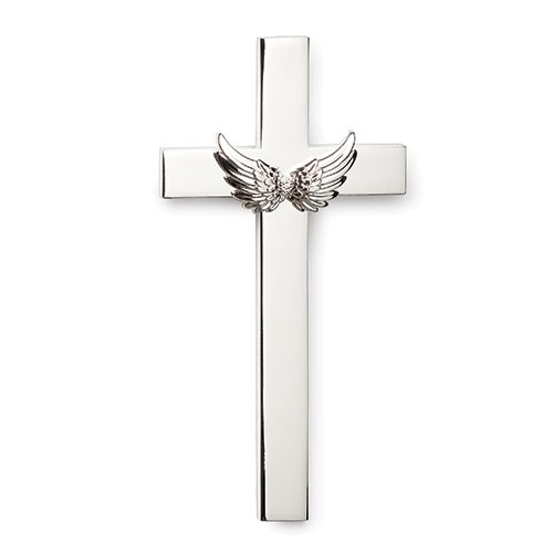 4.75" MEMORIAL WING CROSS SILVER - 19188